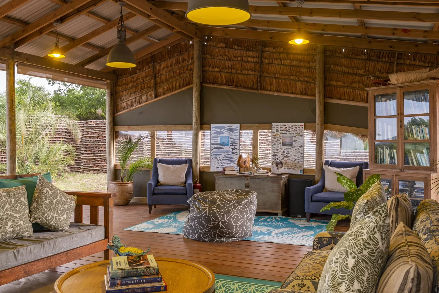 Open-air communal lounge at Big Skies Gugs