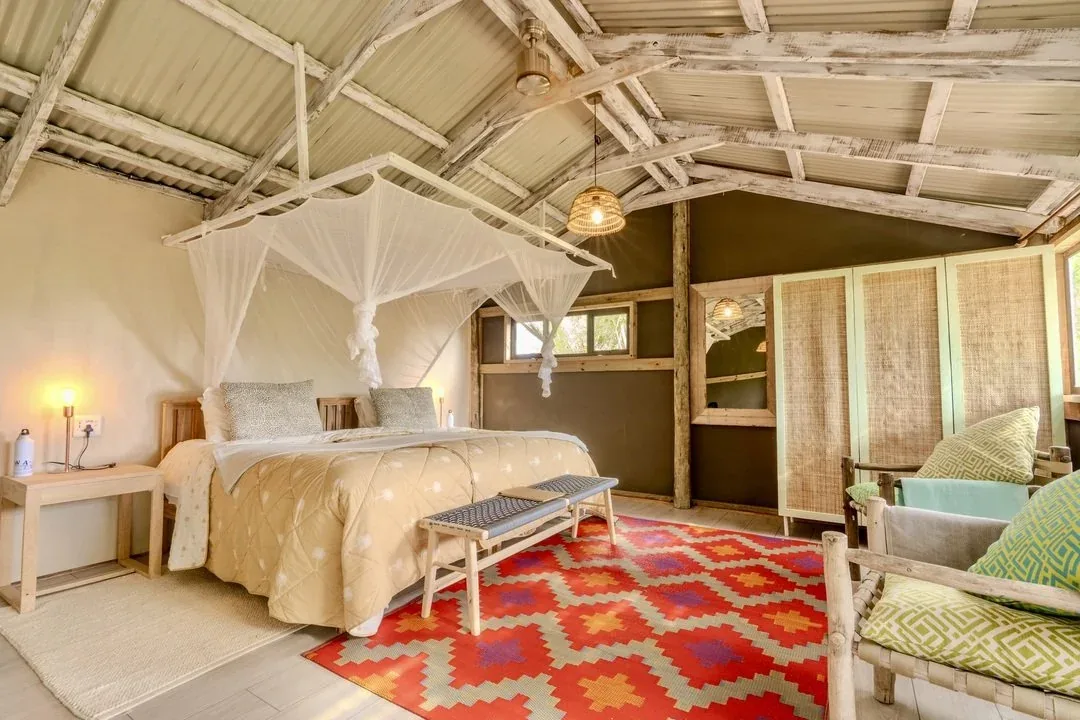 Tented bedroom at Big Skies Ubunye